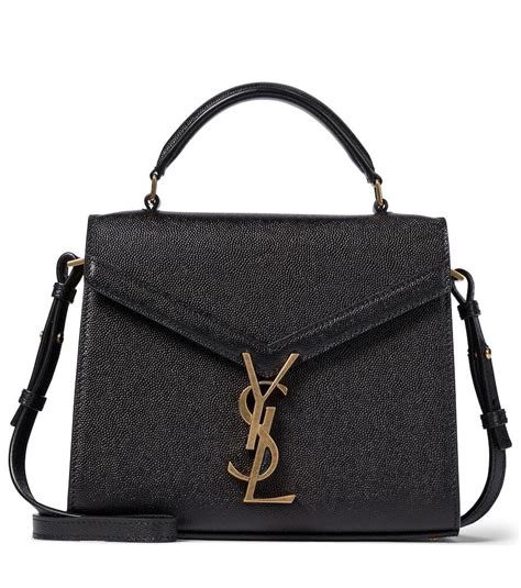 Saint Laurent Mini Cassandra Leather Satchel In Black 